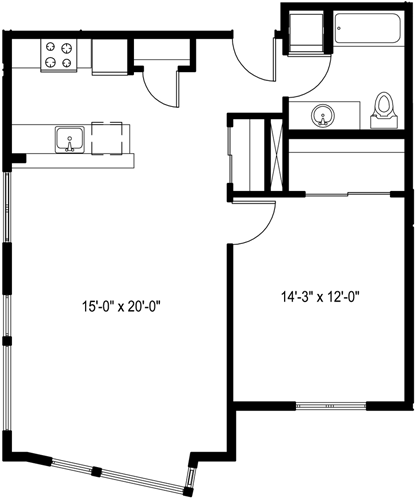 1 bed, 1 bath, 905 sqft, $2,800, Unit 324