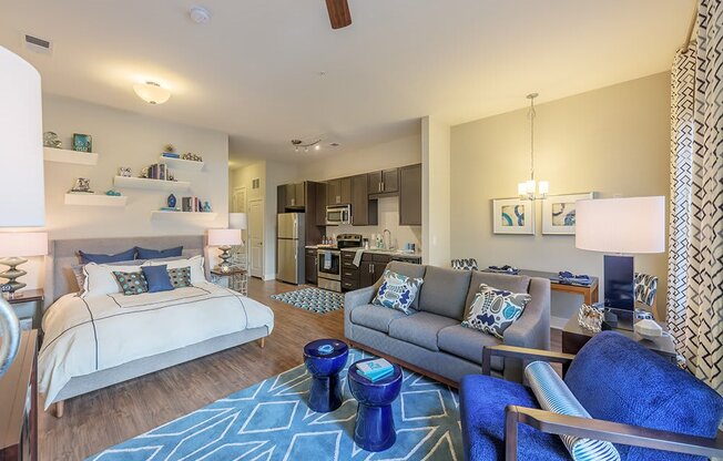 Large Studio Suite Floor Plan at The Lincoln Apartments, Raleigh