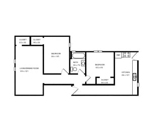2 beds, 1 bath, 800 sqft, $1,951