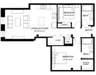 2 beds, 2 baths, 1,026 sqft, $1,994