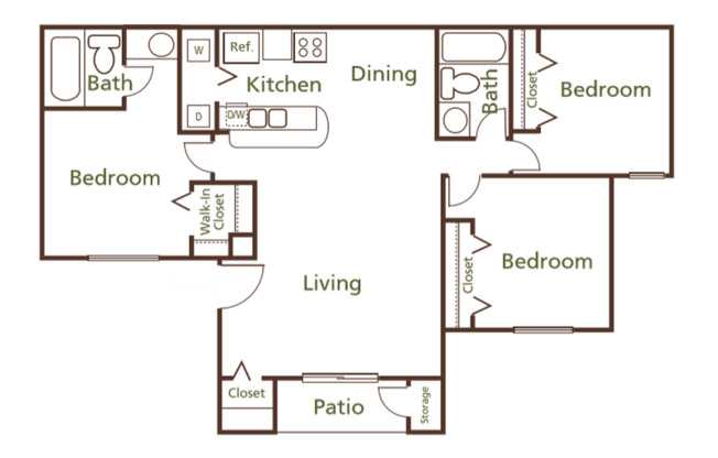 3 beds, 2 baths, 1,145 sqft, $1,640