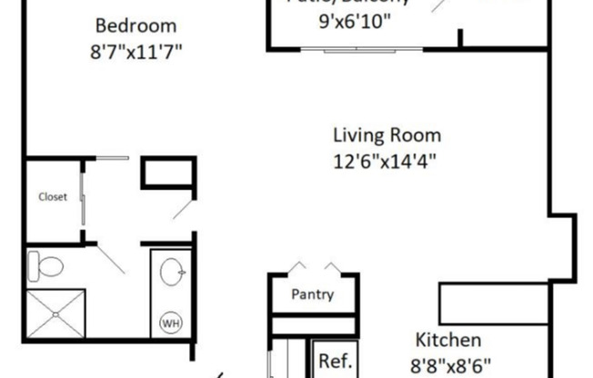 Studio, 1 bath, 539 sqft, $1,324