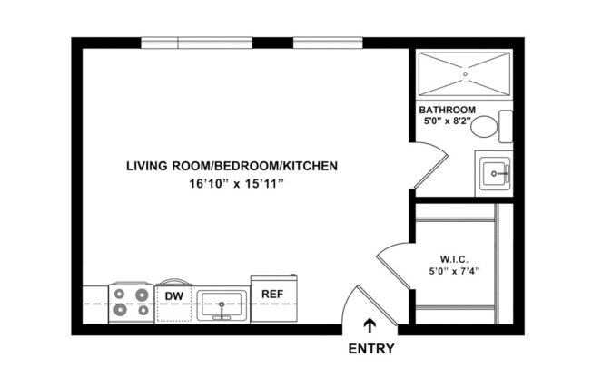 Studio, 1 bath, 356 sqft, $1,890