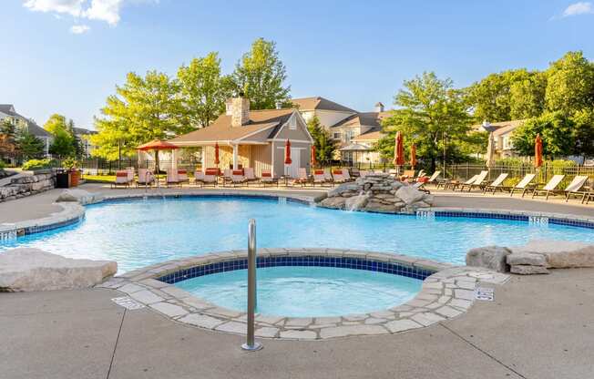 our resort style swimming pool is the centerpiece of our apartments