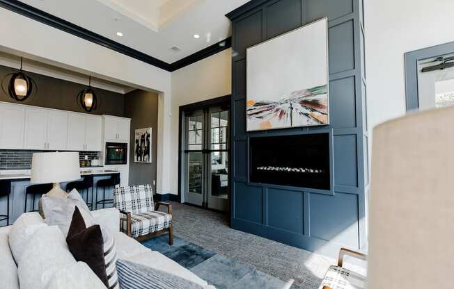 Cozy Fireplace in Clubhouse at Parc at Day Dairy Apartments and Townhomes, Utah