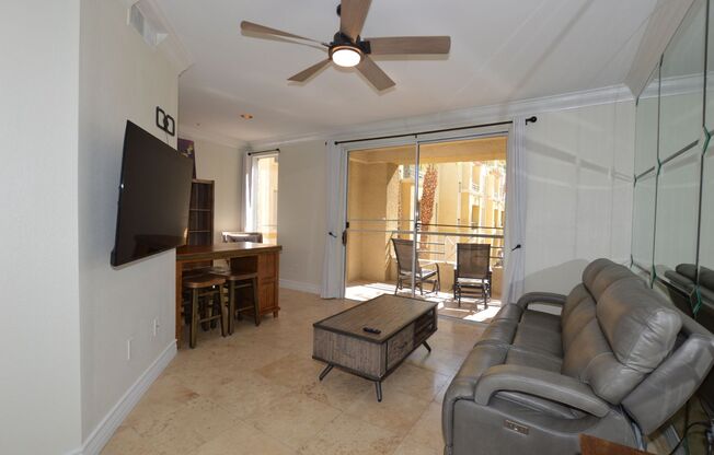 Beautiful and Bright Furnished, 1 Bd / 1 Ba Condo w/ Pool View