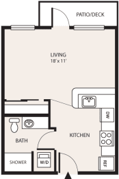 Studio, 1 bath, 458 sqft, $1,049