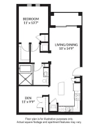 1 bed, 1 bath, 915 sqft, $2,589