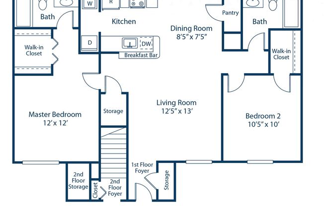 2 beds, 2 baths, 1,049 sqft, $1,599, Unit 12-101