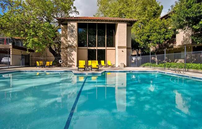 Swimming Pool Near shade at Wilbur Oaks Apartments, Thousand Oaks, CA, 91360