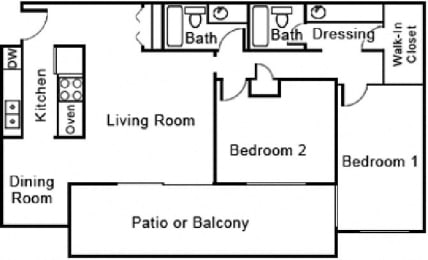 2 beds, 2 baths, 1,117 sqft, $3,135