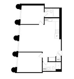 2 beds, 2 baths, 1,000 sqft, $2,725