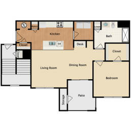 1 bed, 1 bath, 841 sqft, $1,680