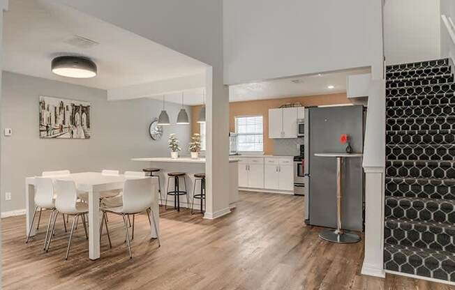 Kitchen With Staircase View at Aspen Landing, Kansas City, 64137