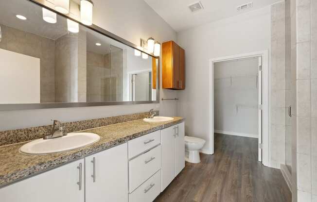 Bathroom with granite counters The Monarch by Windsor, Austin, TX