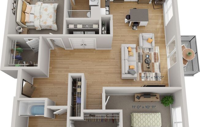 2 beds, 2 baths, 1,169 sqft, $1,500, Unit 222