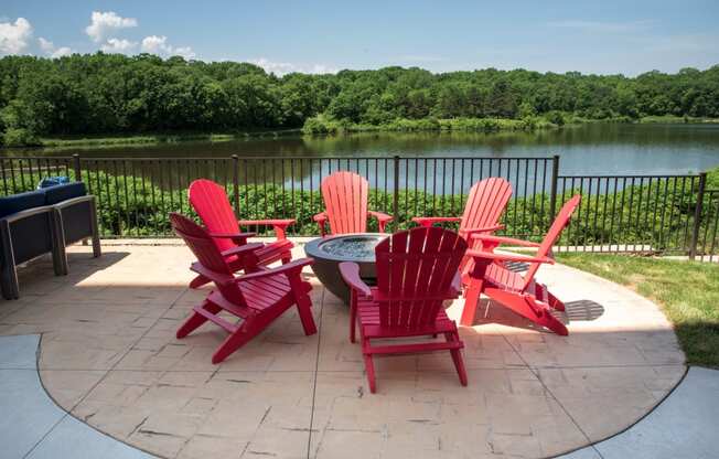 Patio Overlooking At Lake at Lake Jonathan Flats, Chaska, MN, 55318