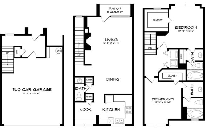 2 beds, 2.5 baths, 1,432 sqft, $1,900