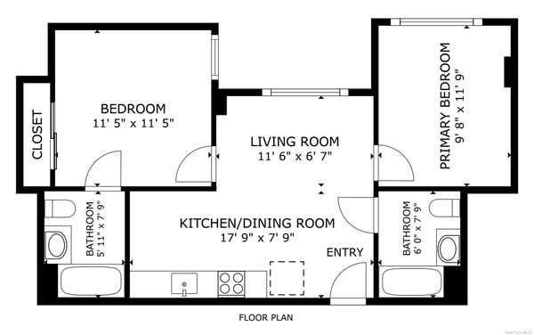 2 beds, 2 baths, 770 sqft, $3,300, Unit 4H