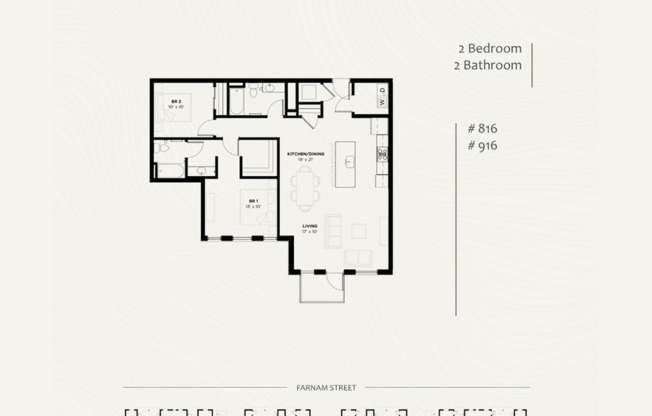 2 beds, 2 baths, 1,245 sqft, $2,750, Unit 916