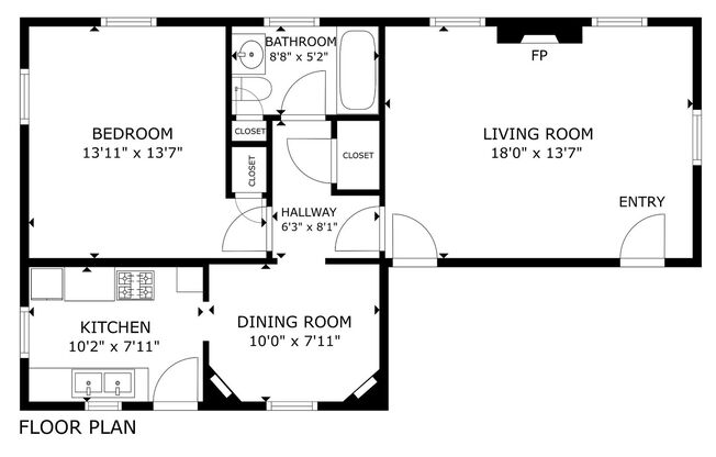 1 bed, 1 bath, 699 sqft, $650, Unit #6