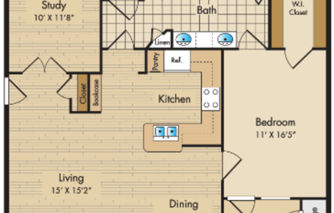 1 bed, 1 bath, 1,063 sqft, $1,795