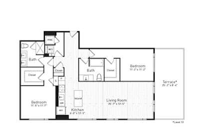 2 beds, 2 baths, 1,385 sqft, $4,174