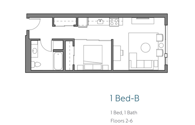1 bed, 1 bath, 583 sqft, $1,695, Unit 407-MFTE