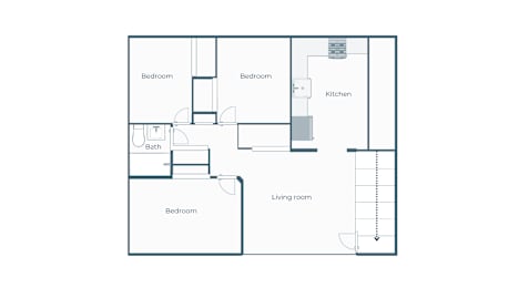 3 beds, 1 bath, 775 sqft, $1,300