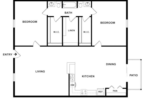 2 beds, 1.5 baths, 1,000 sqft, $1,279