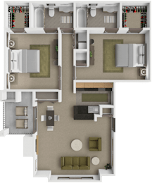 2 beds, 2 baths, 1,025 sqft, $1,160