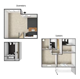 2 beds, 3 baths, 510 sqft, $1,199