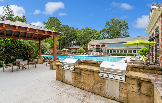 Clubhouse with pool and grills