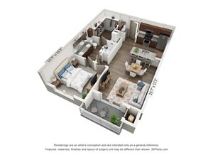 1 bed, 1 bath, 729 sqft, $1,790