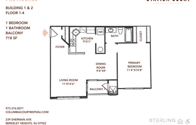 1 bed, 1 bath, 718 sqft, $2,400, Unit 300-128