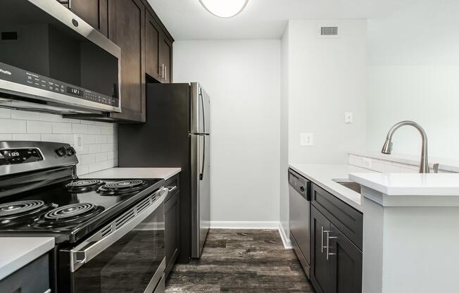a stove top oven sitting inside of a kitchen
