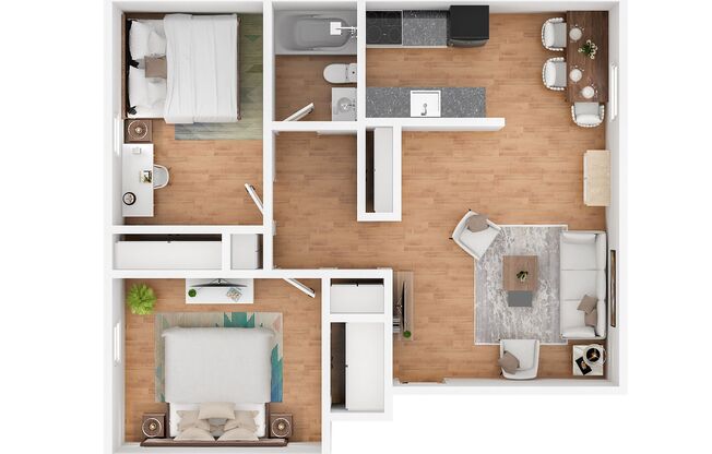 2 beds, 1 bath, 900 sqft, $1,100