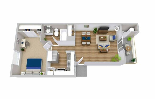 1 bed, 1 bath, 545 sqft, $1,050, Unit 1-103