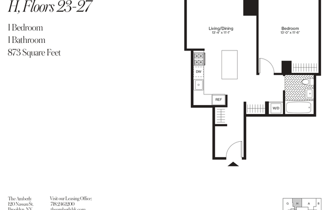1 bed, $4,295, Unit 24H