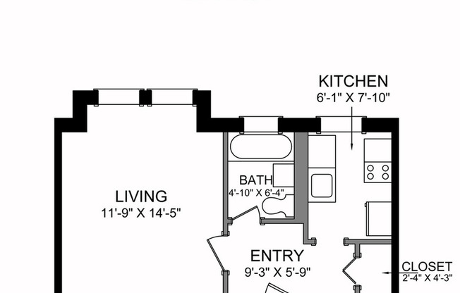 Studio, 1 bath, 361 sqft, $2,000, Unit 03-046