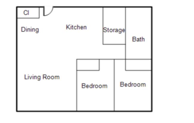 2 beds, 1 bath, 1,008 sqft, $1,175, Unit 629 - 14