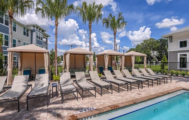 Poolside Cabanas at Lenox Luxury Apartments in Riverview FL