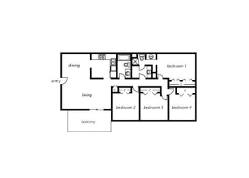 4 beds, 2 baths, 1,400 sqft, $1,780