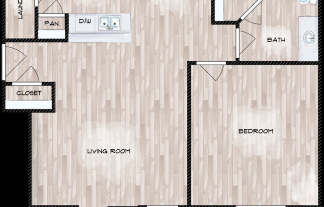 1 bed, 1 bath, 692 sqft, $1,234
