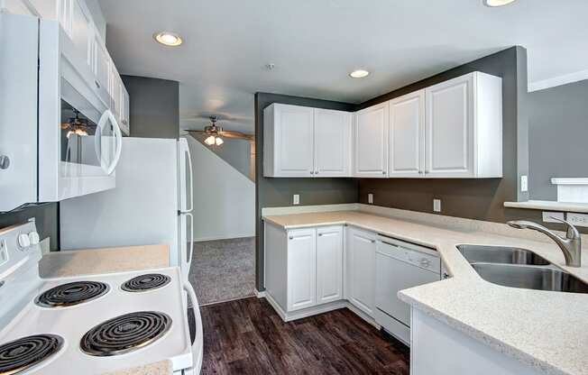 kitchen with wood-style flooring