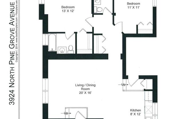 2 beds, 2 baths, 1,110 sqft, $2,395, Unit 3924-G