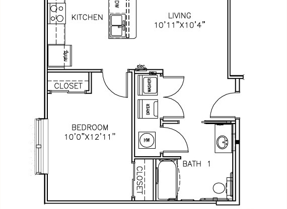 1 bed, 1 bath, 694 sqft, $1,487, Unit 101