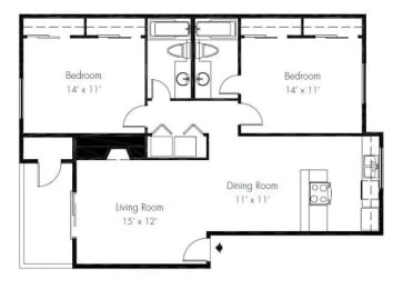 2 beds, 2 baths, 1,030 sqft, $2,043