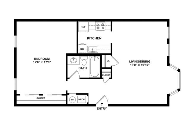 1 bed, 1 bath, 872 sqft, $999