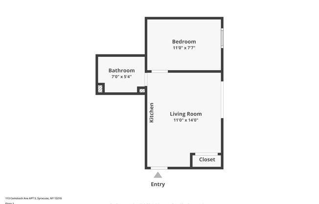 1 bed, 1 bath, 257 sqft, $900, Unit Comstock 113.5